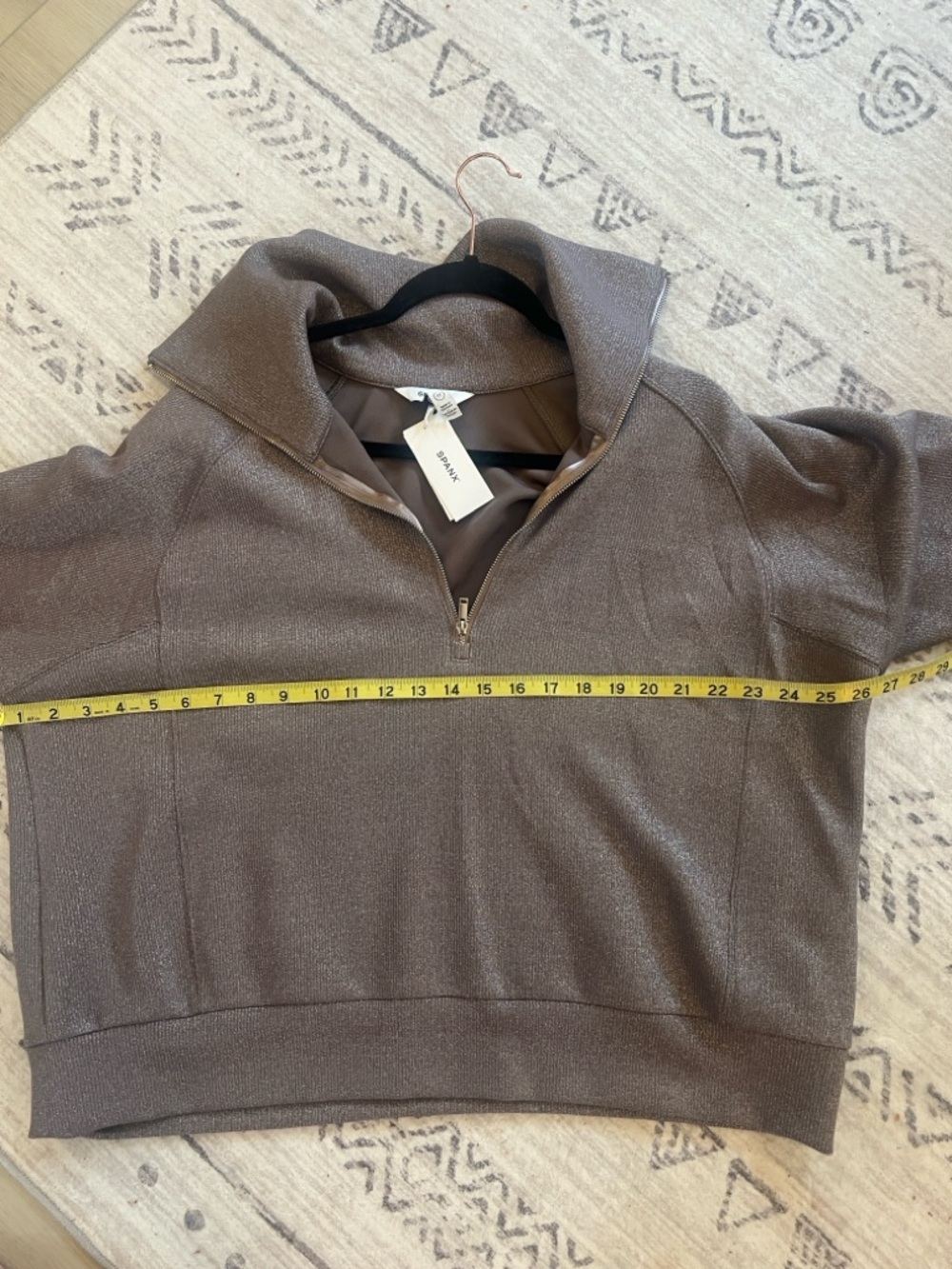 SPANX Taupe Zip-Front Hoodie and Pants with Matching Trim - Picture 9 of 13